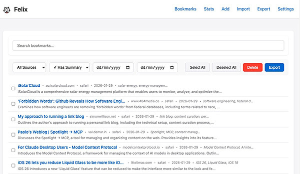screenshot of Felix 1.0